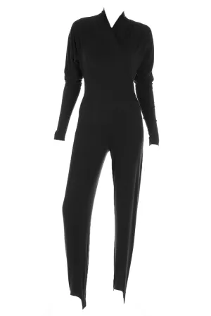 1980's Norma Kamali Vintage Black Jumpsuit with Stirrups