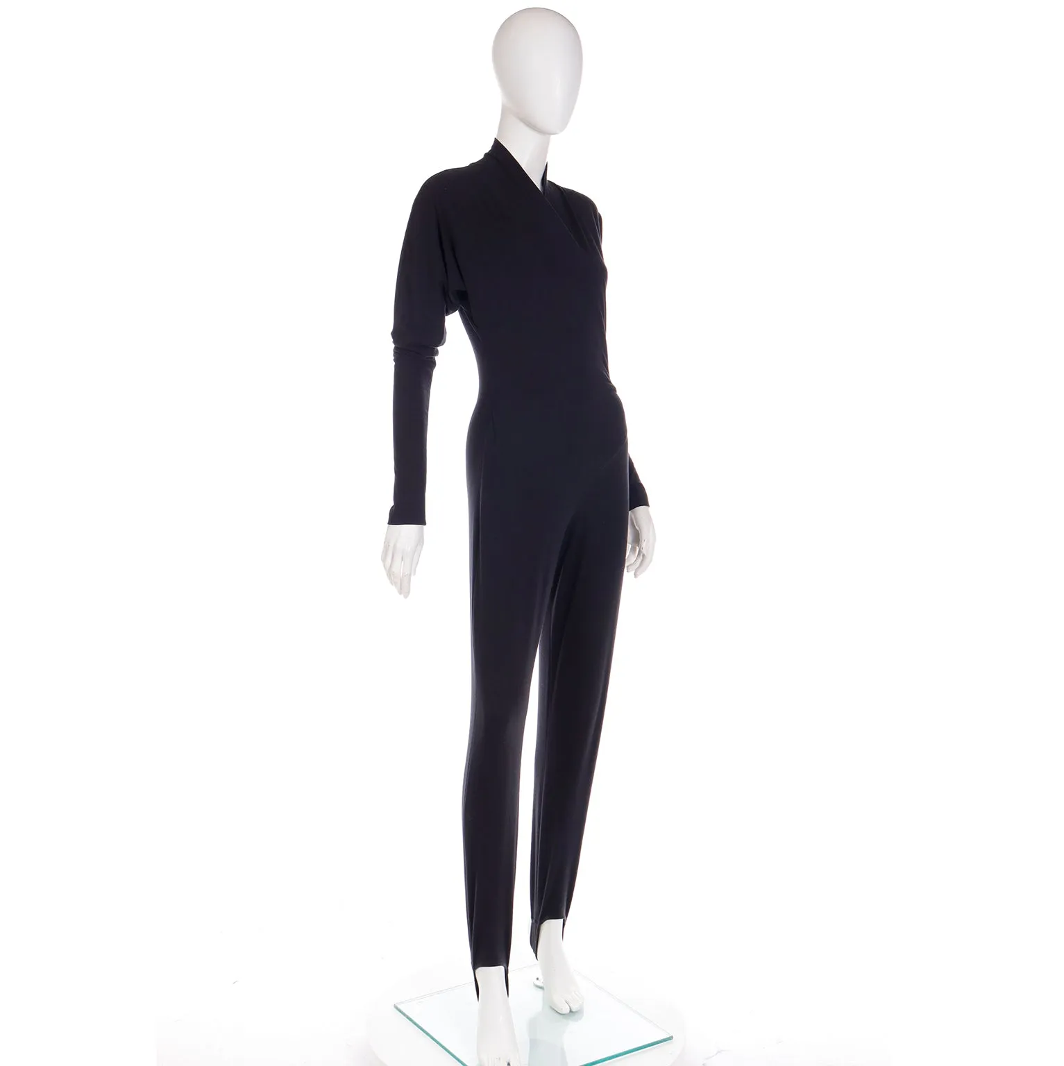 1980's Norma Kamali Vintage Black Jumpsuit with Stirrups