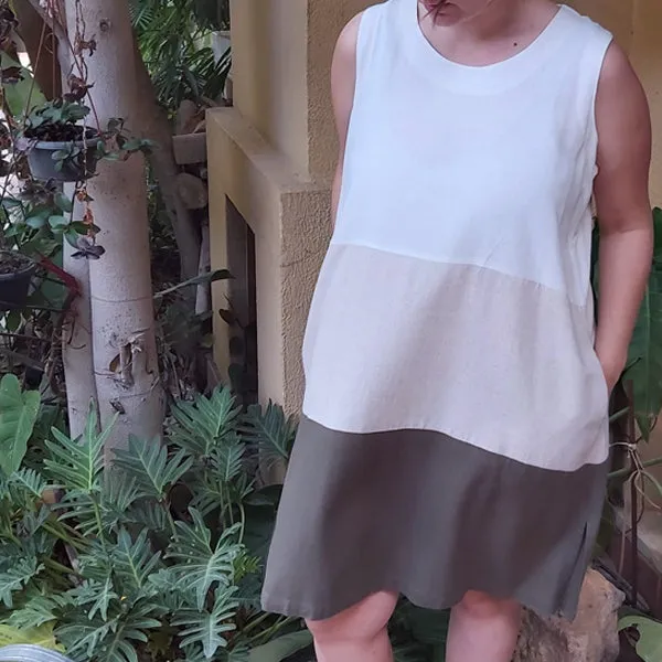 24K9 Sleeveless Linen Short Dress 3-Color
