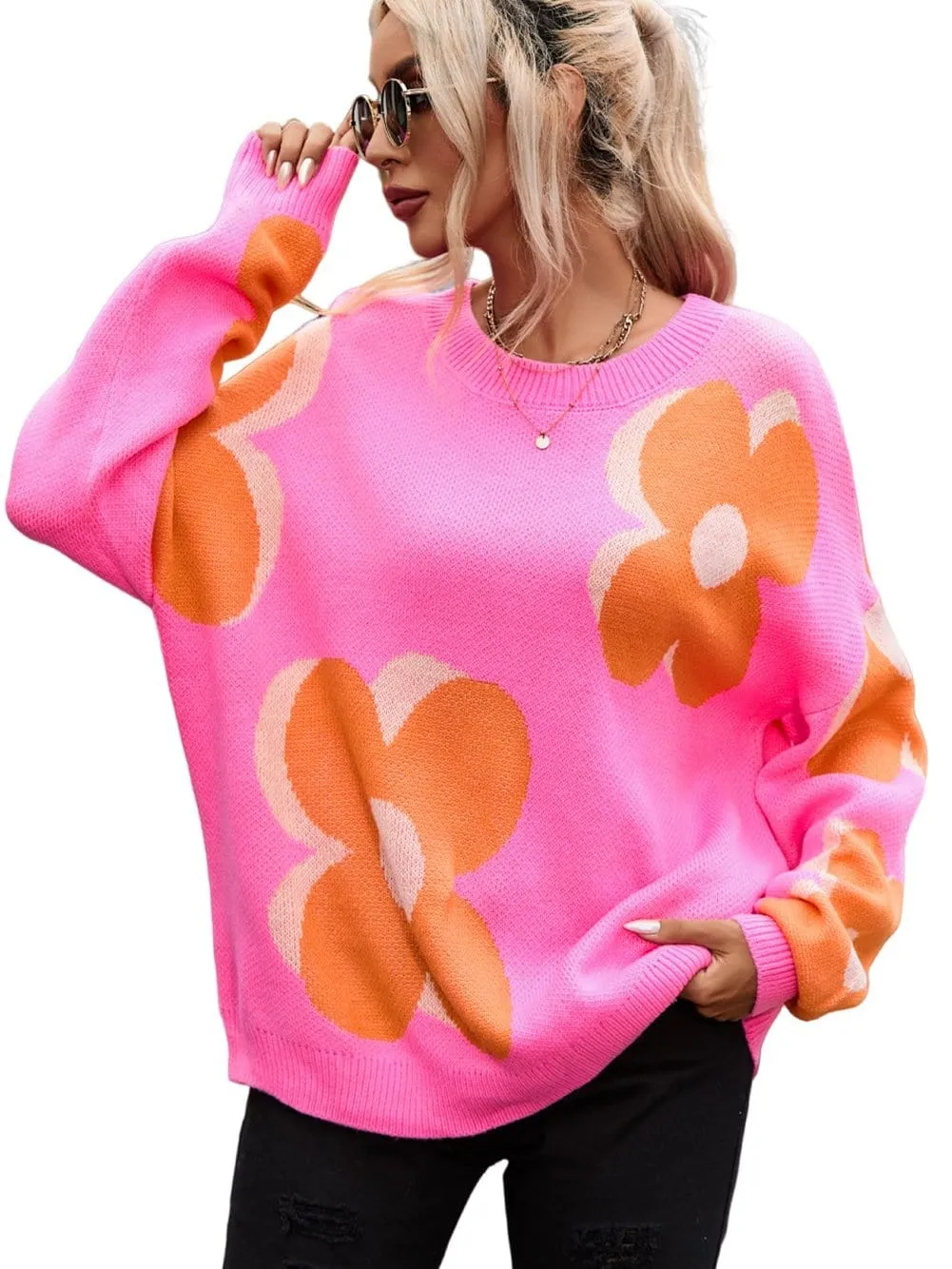 70s Style Floral Knit