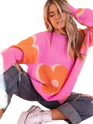 70s Style Floral Knit