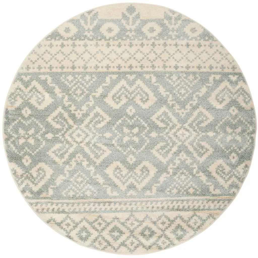 Adirondack Tribal Ivory/Slate Round Rug