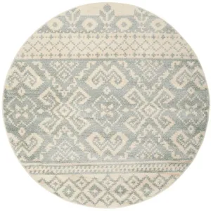 Adirondack Tribal Ivory/Slate Round Rug