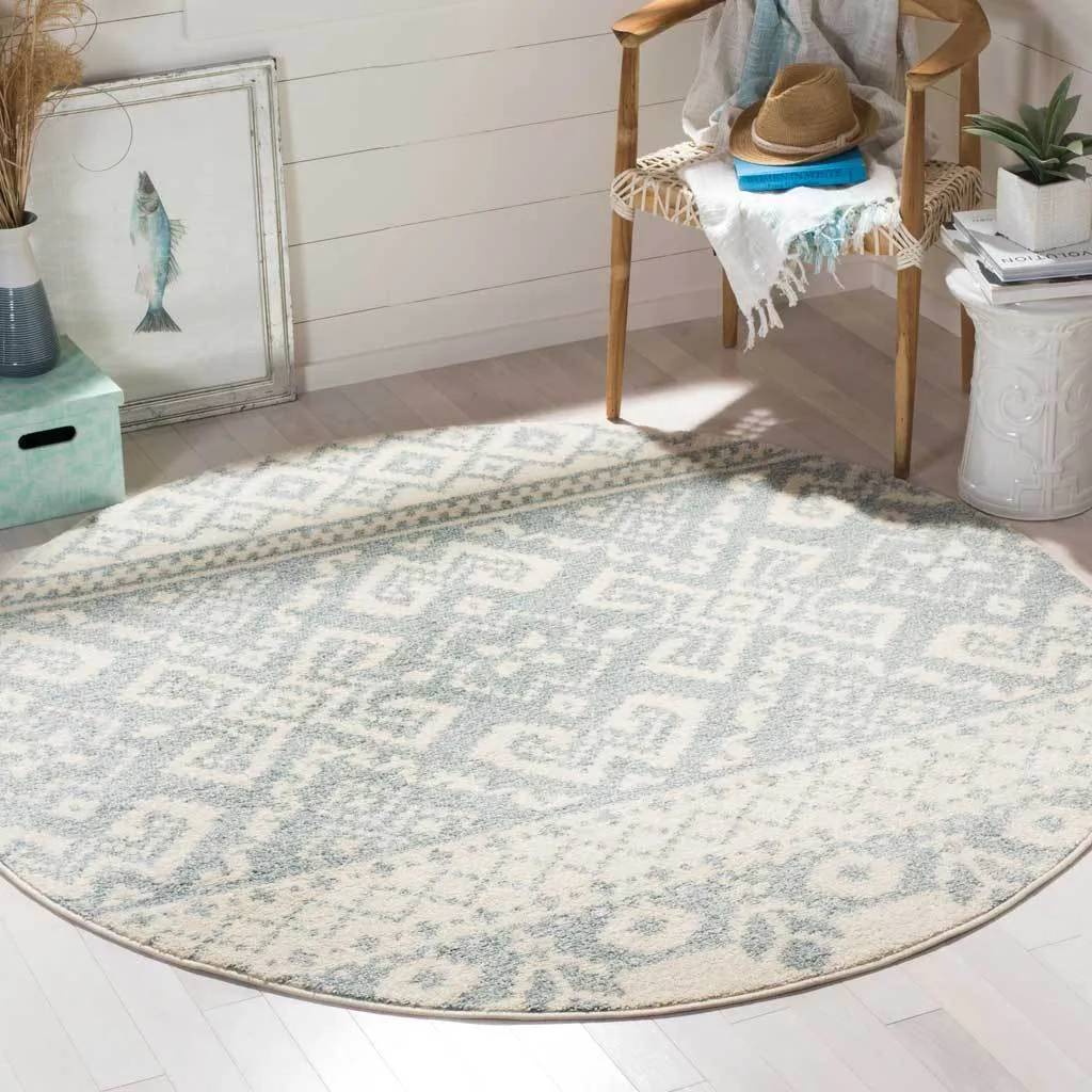 Adirondack Tribal Ivory/Slate Round Rug