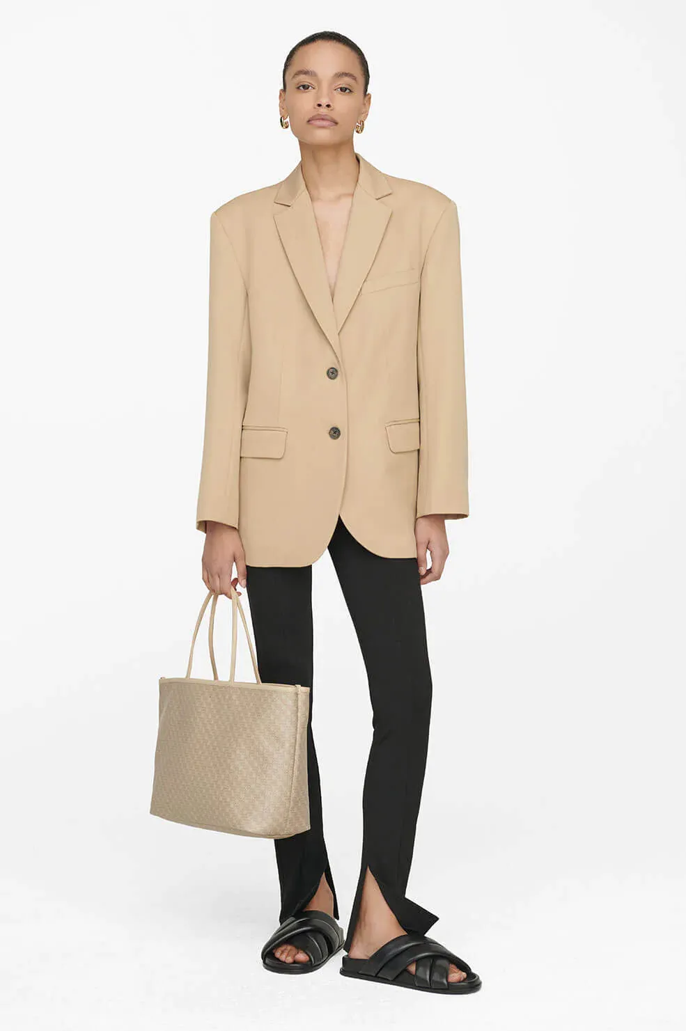 Anine Bing - Emma Tote in Beige Monogram