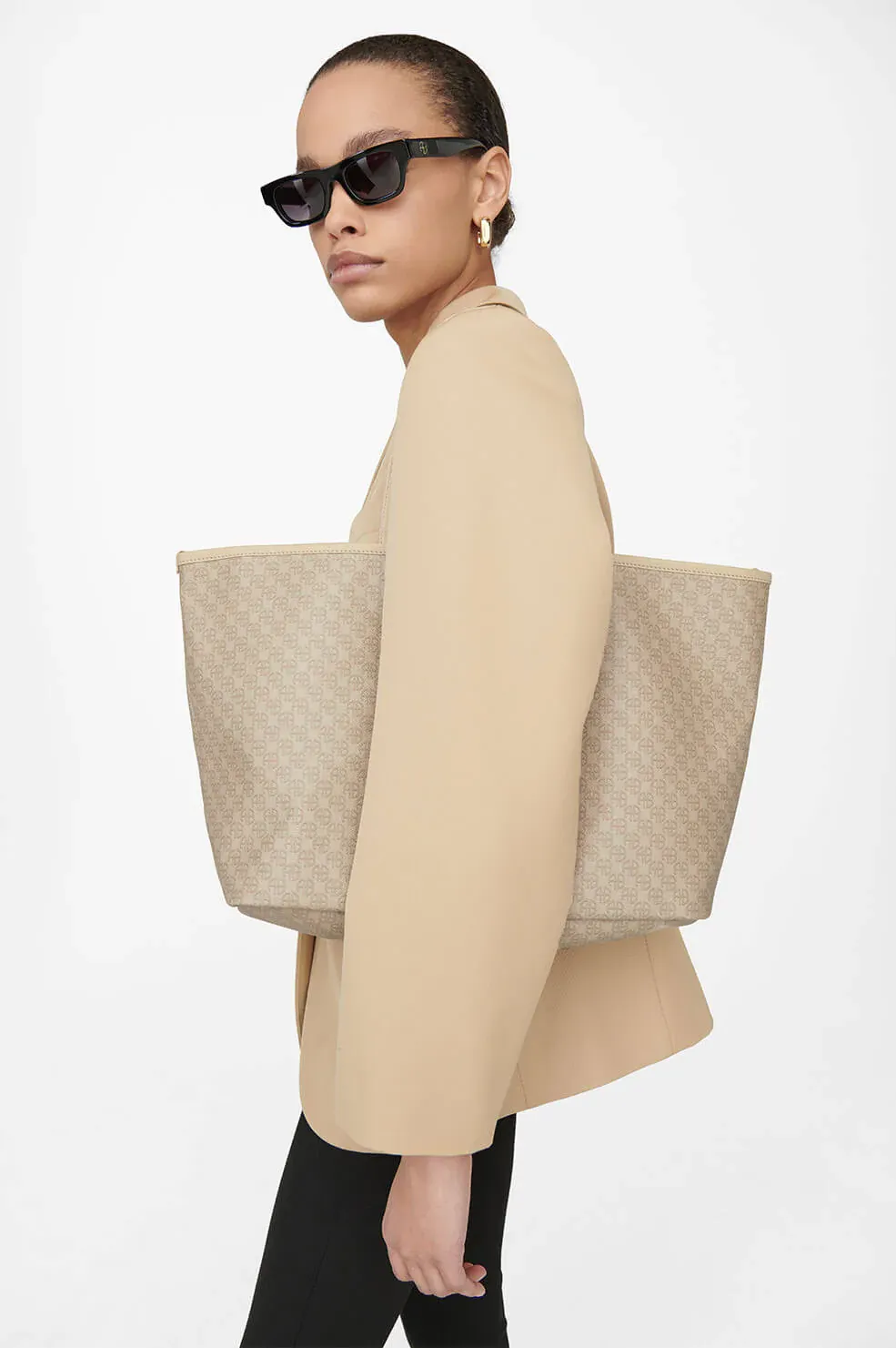 Anine Bing - Emma Tote in Beige Monogram