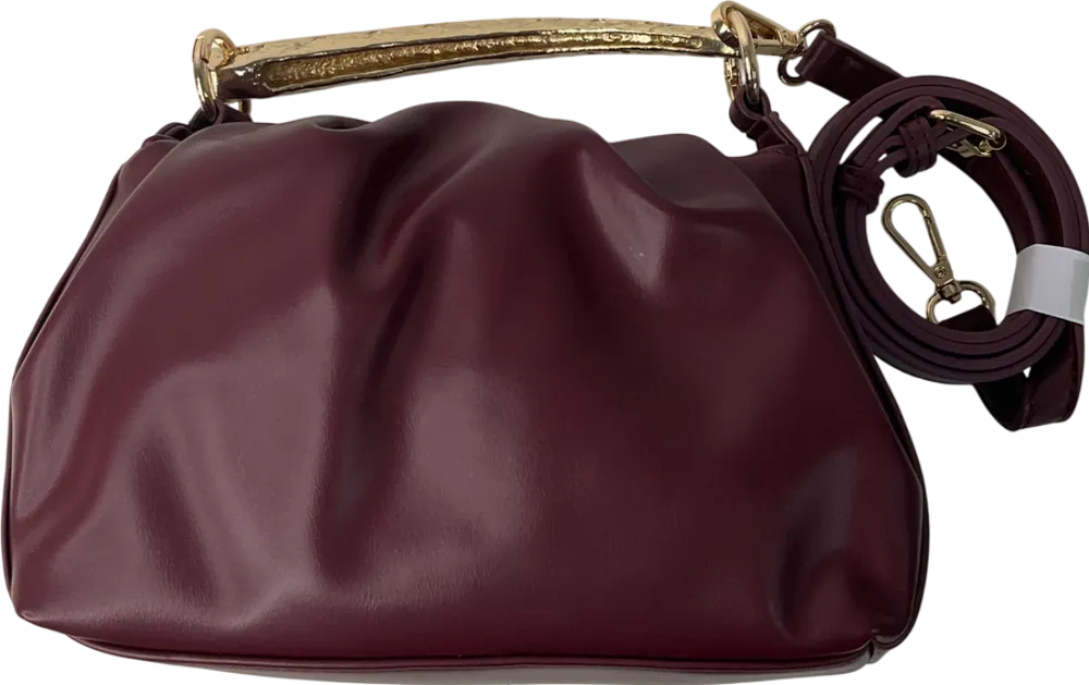 ASOS Red Hammered Top Handle Grab Bag In Burgundy One Size