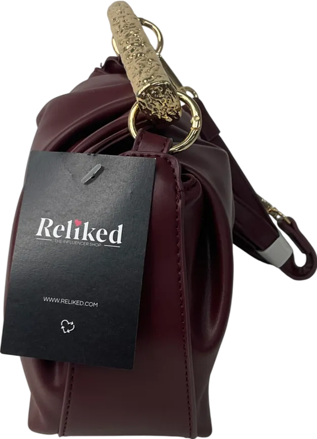 ASOS Red Hammered Top Handle Grab Bag In Burgundy One Size
