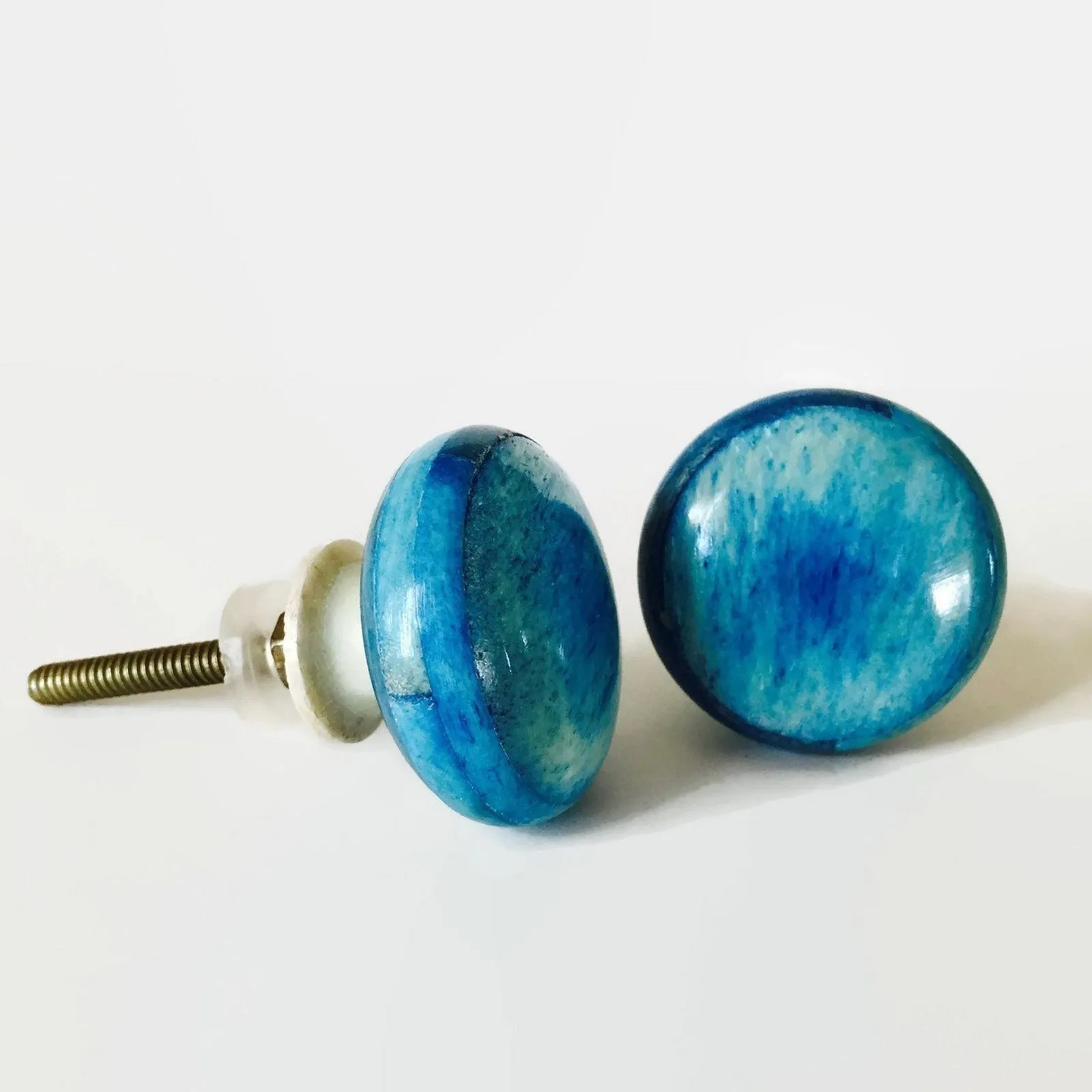 Azure Bone Cabinet Knobs Drawer Pulls 1.40 Inch