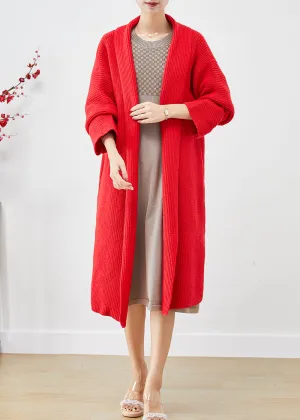 Beautiful Red Oversized Warm Knit Cardigans Fall LY9230