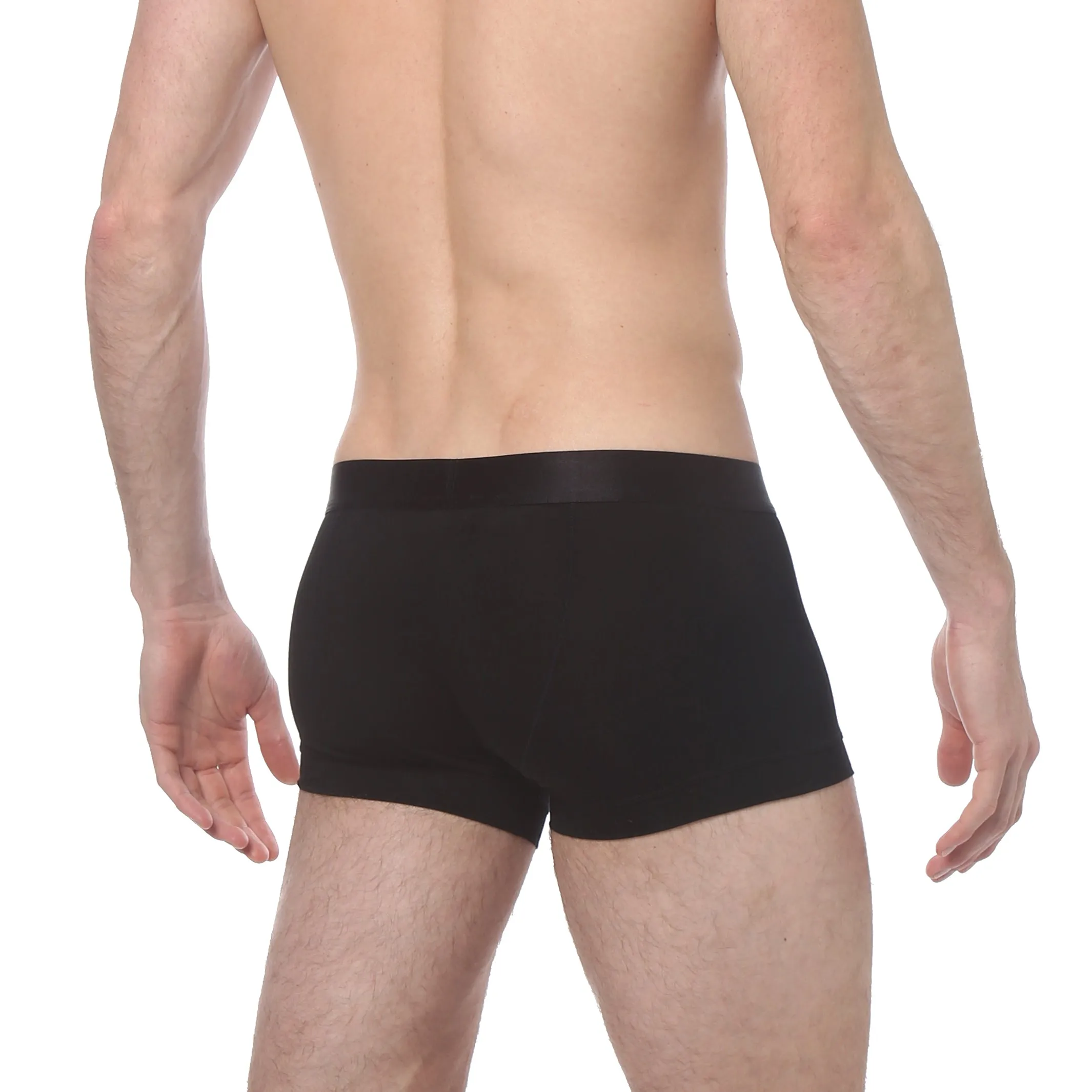Black Solid Low Rise Trunk