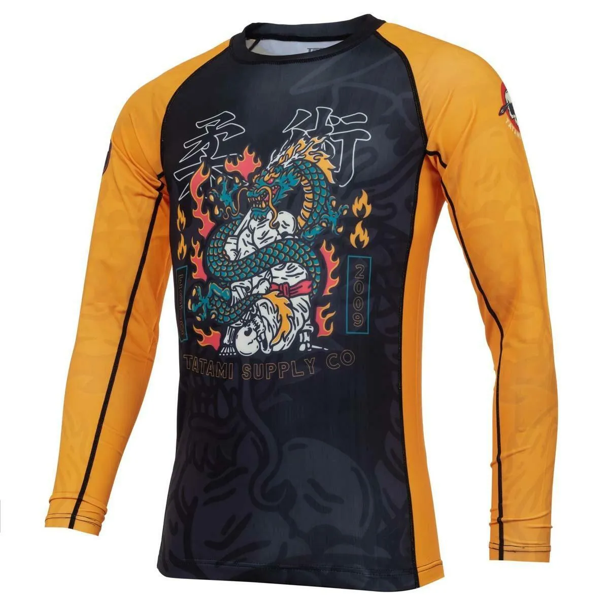 Black/Yellow Tatami Azure Dragon Eco Tech Recycled Rash Guard