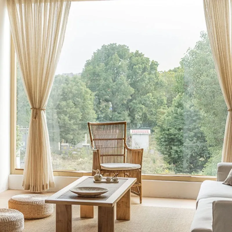 Blair Eco-Friendly Japandi Linen Sheer Privacy Curtain