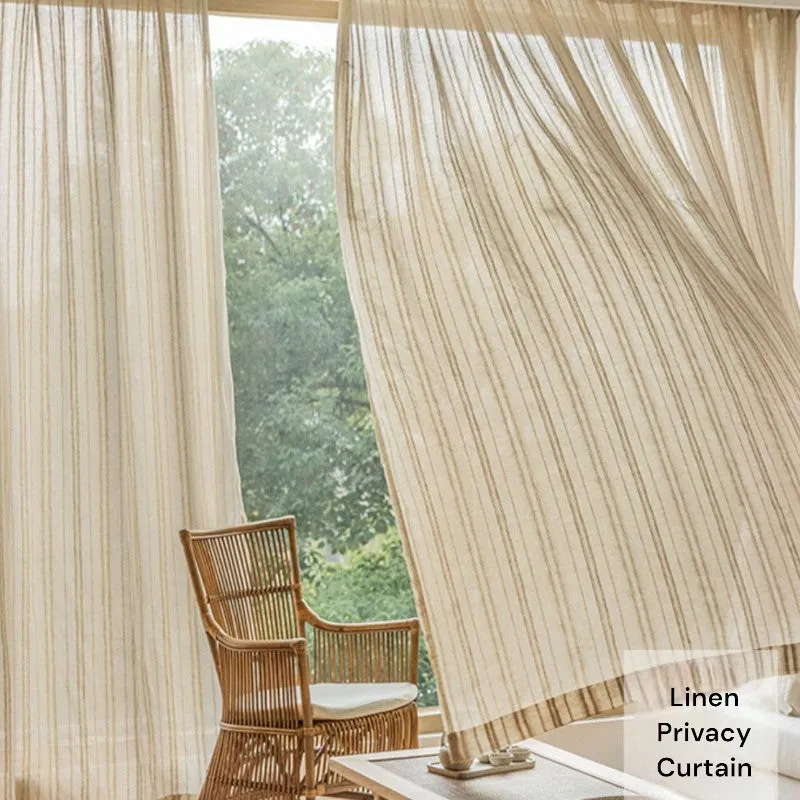 Blair Eco-Friendly Japandi Linen Sheer Privacy Curtain