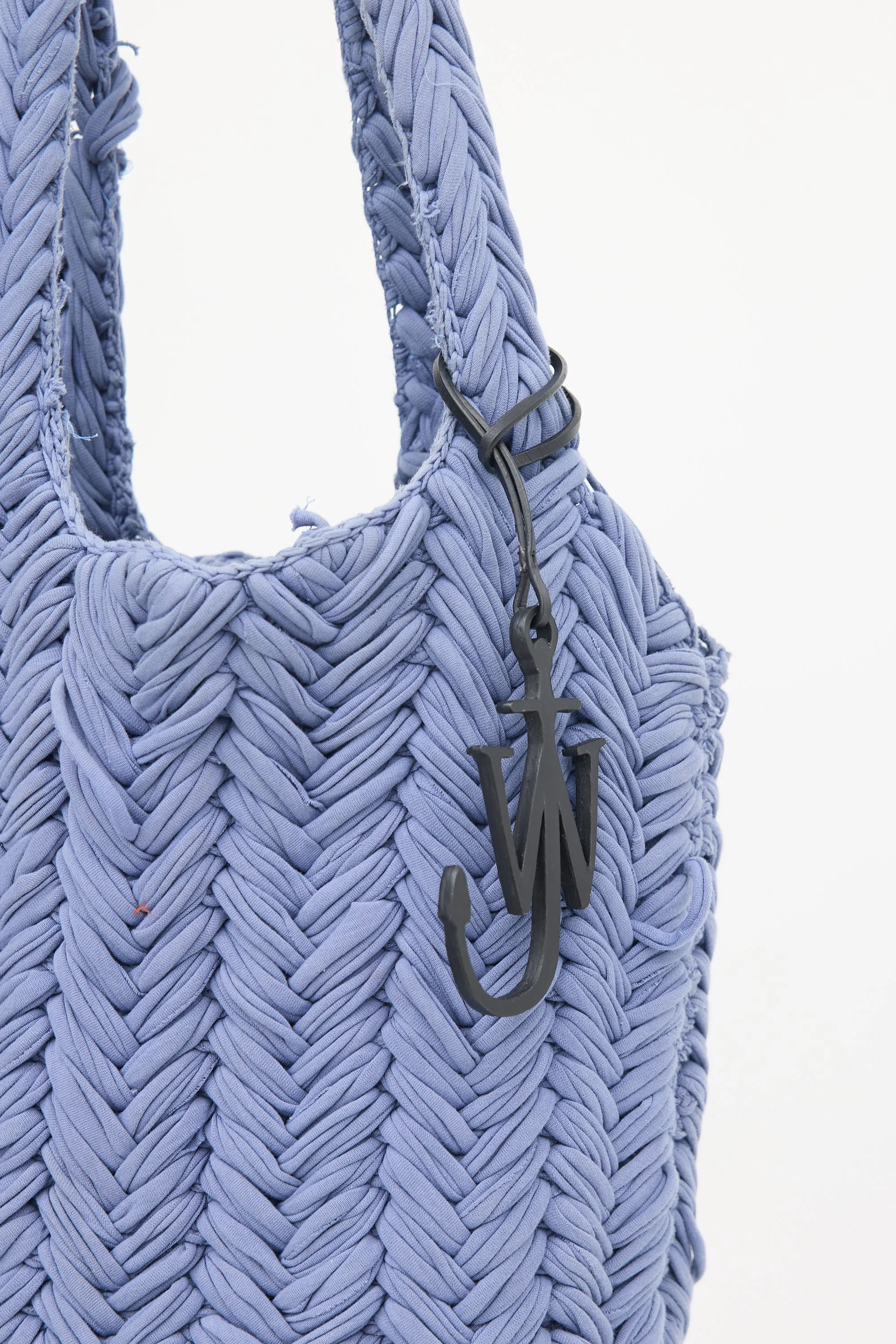 Blue Knit Shopper Tote