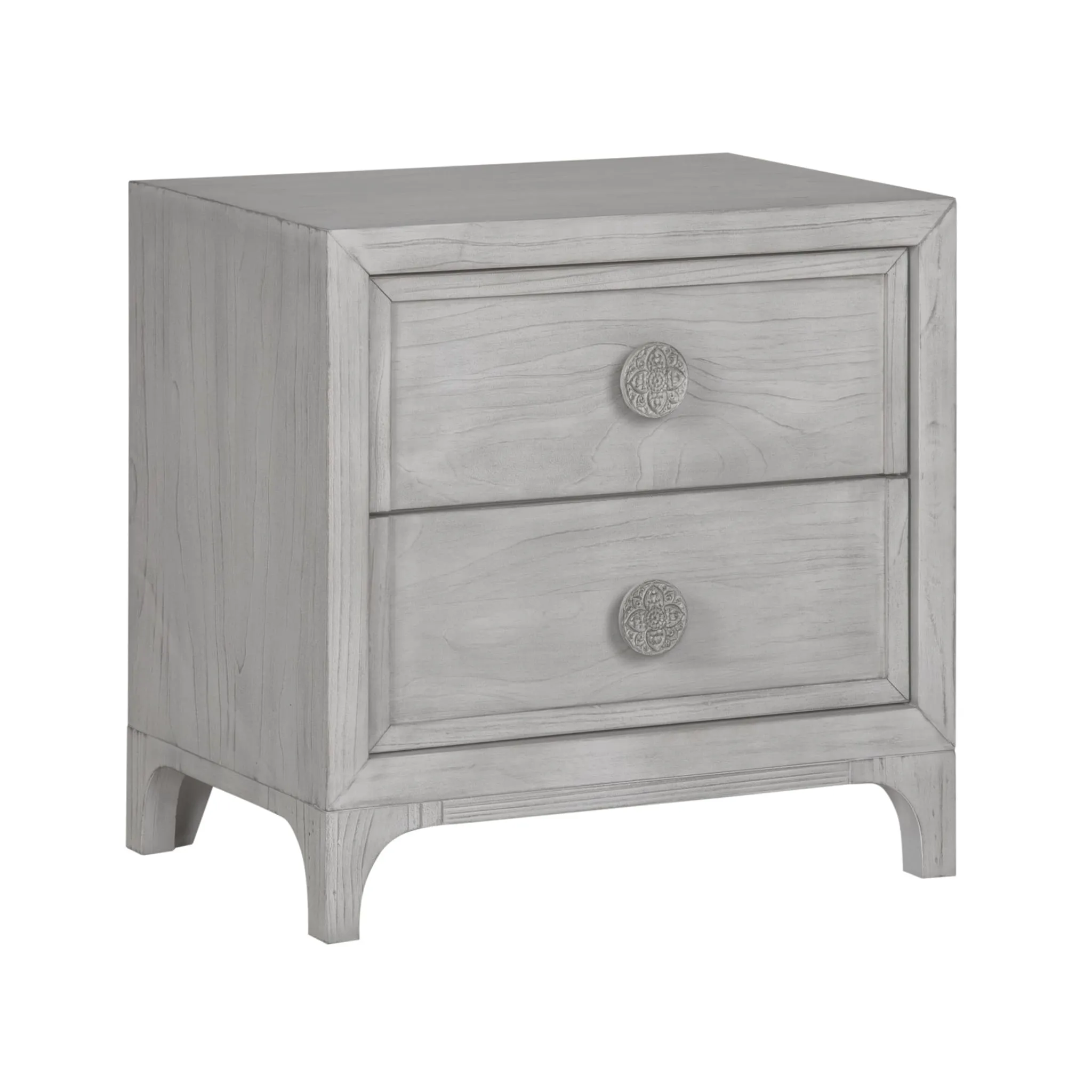Boho Chic Nighstand in Washed White
