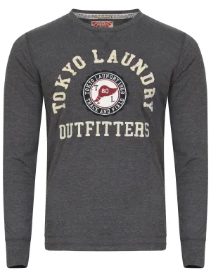 Brisk Applique Long Sleeve Top in Charcoal Marl - Tokyo Laundry