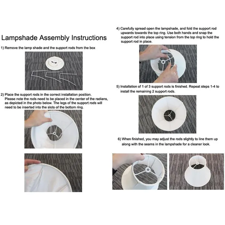 Carro Home Round Bell Stretched Lamp Shades 5.9"x11.8"x9.1" (Spider Fitting) - Set of 2