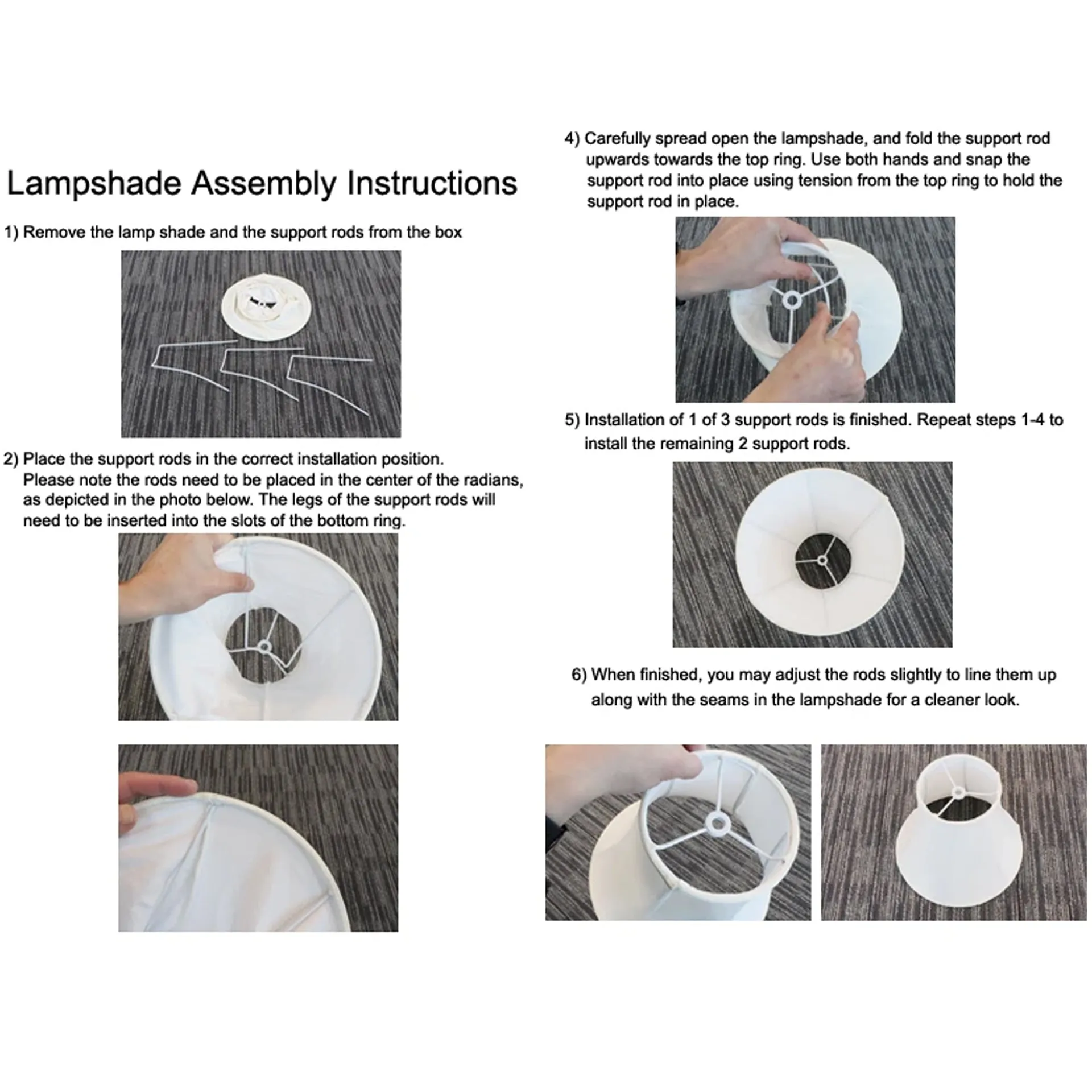 Carro Home Round Bell Stretched Lamp Shades 5.9"x11.8"x9.1" (Spider Fitting) - Set of 2