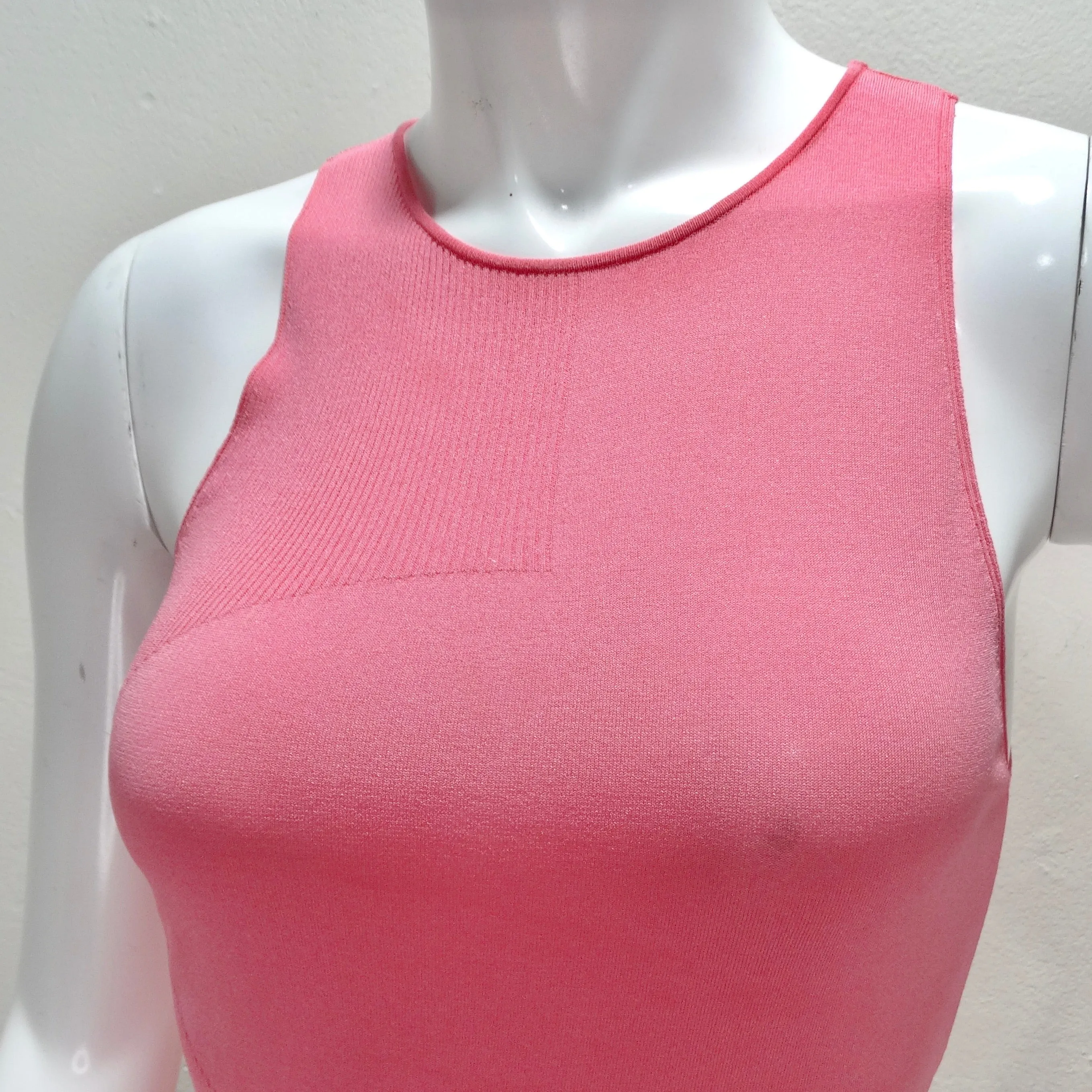 Chanel Pink CC Logo Knit Tank