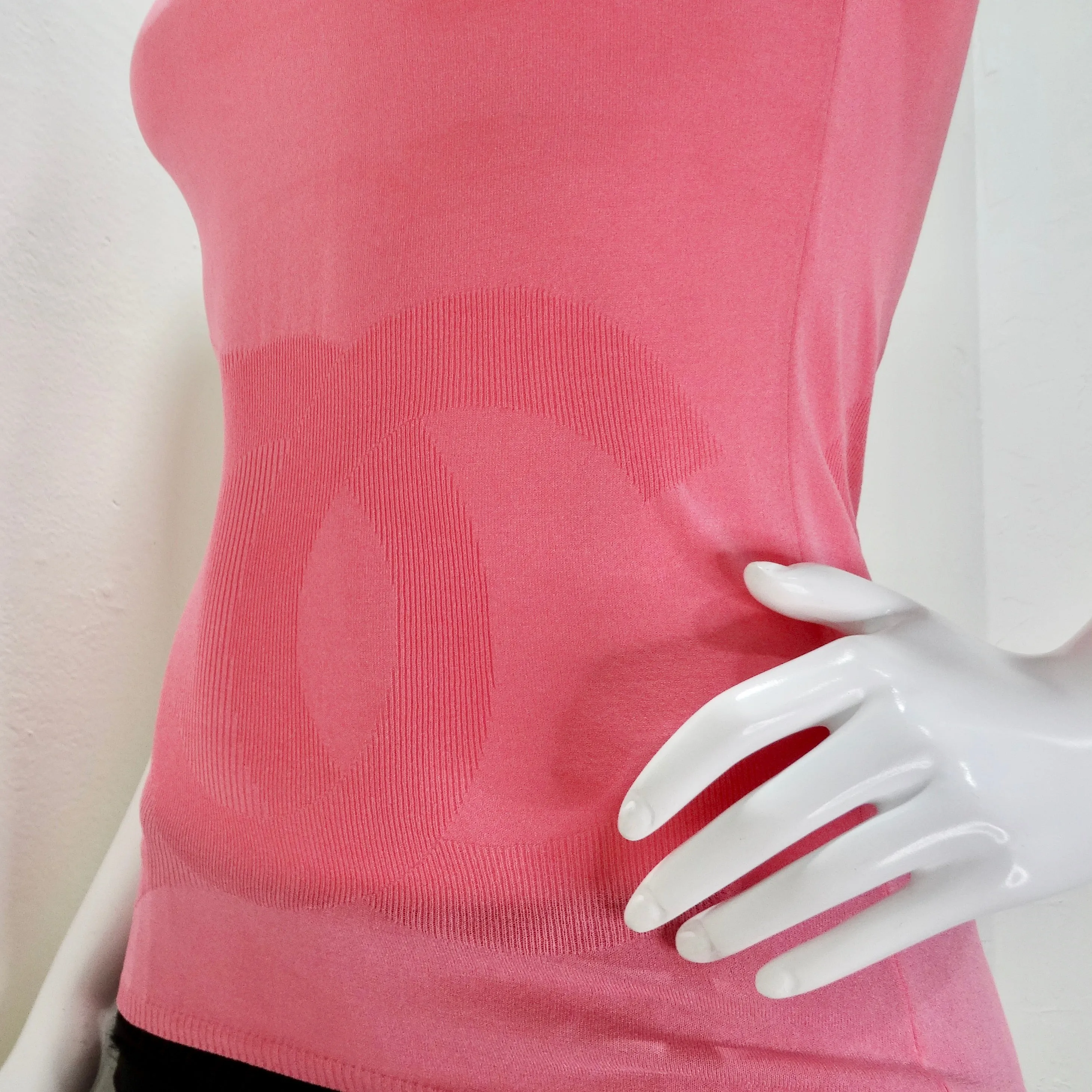 Chanel Pink CC Logo Knit Tank