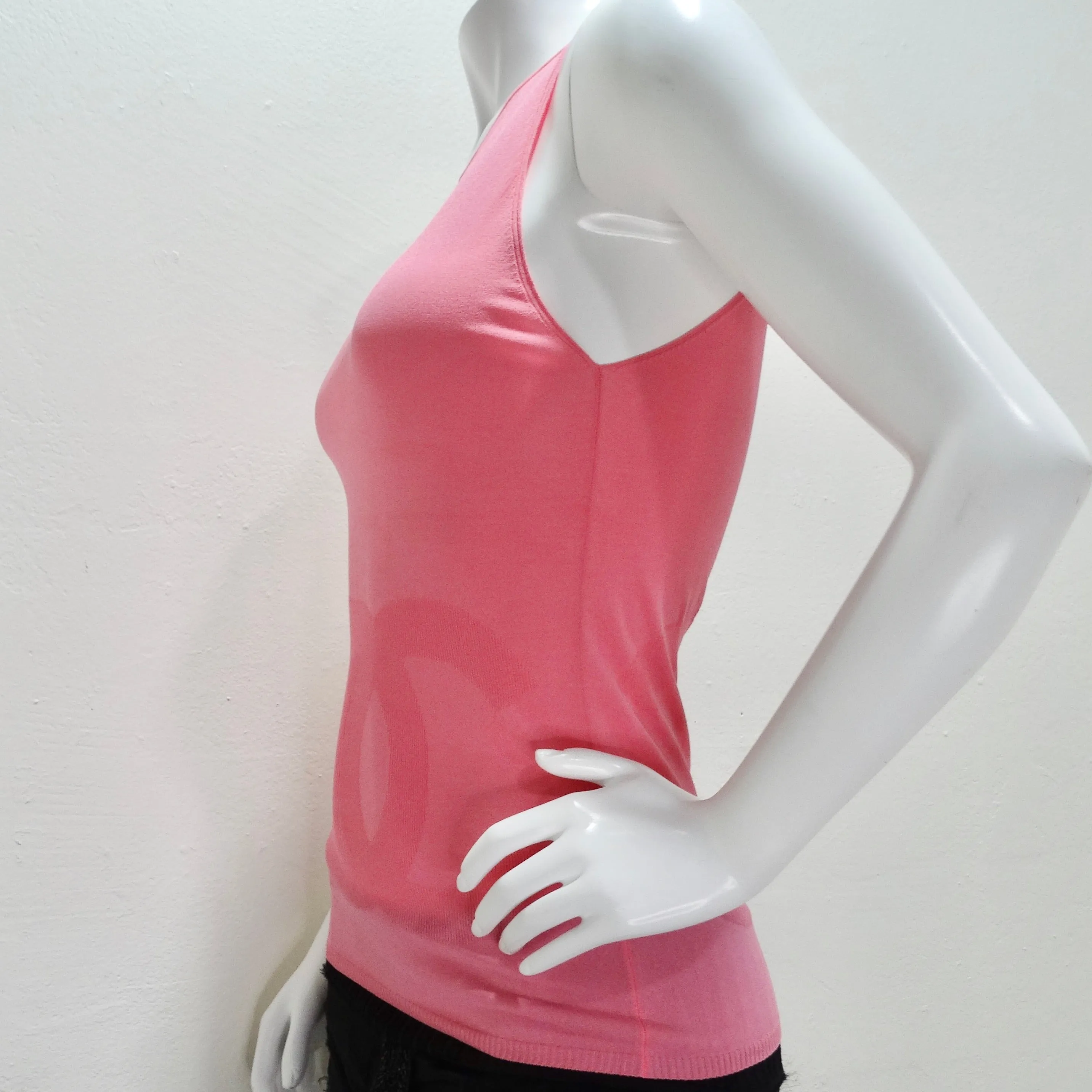 Chanel Pink CC Logo Knit Tank