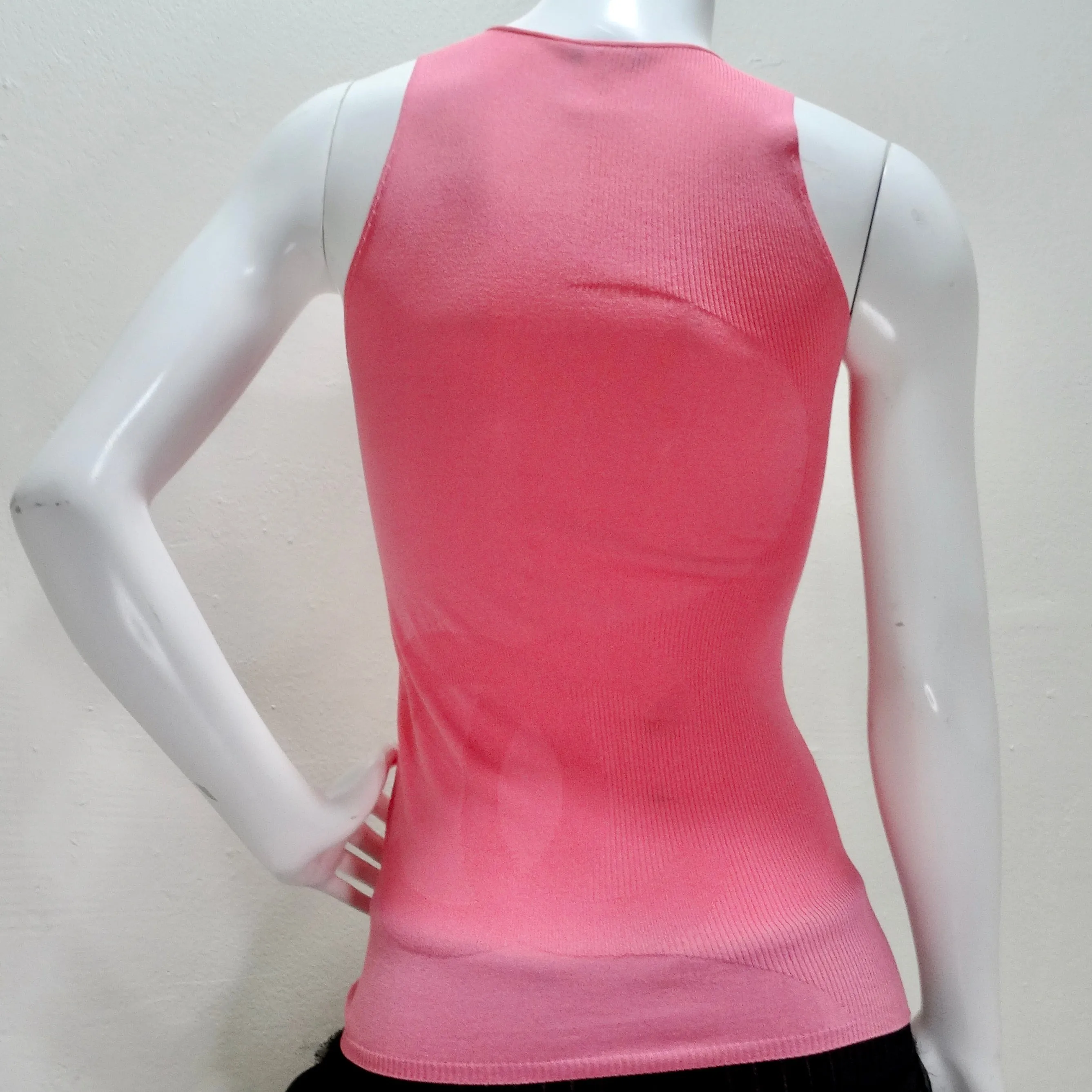 Chanel Pink CC Logo Knit Tank