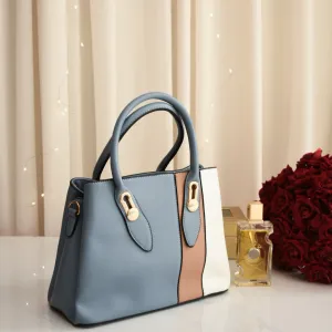 Chic Tricolor Tote Blue
