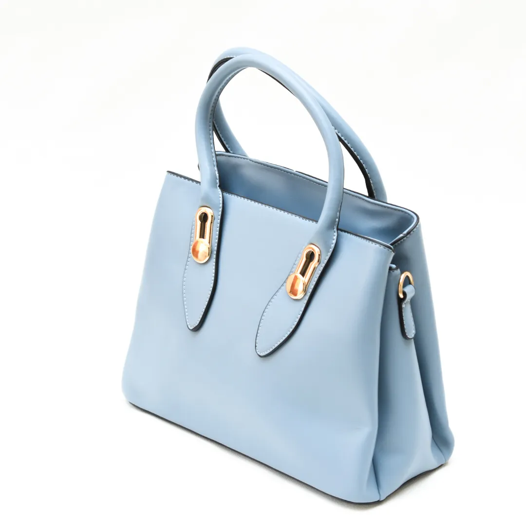 Chic Tricolor Tote Blue