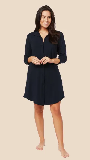 Classic Pima Knit Night Shirt - Midnight