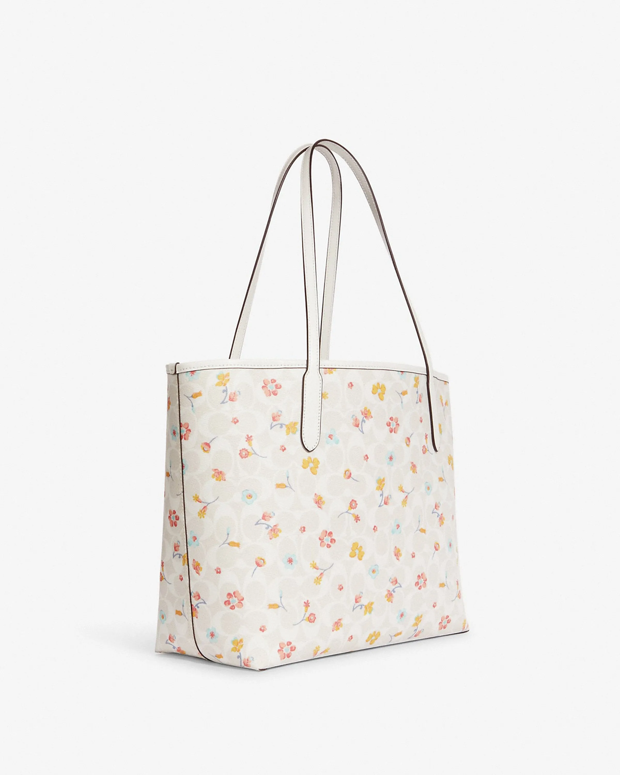 Coach City Tote In Signature Canvas With Mystical Floral Print