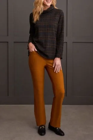 Cowl Neck Top with Zipper Accent