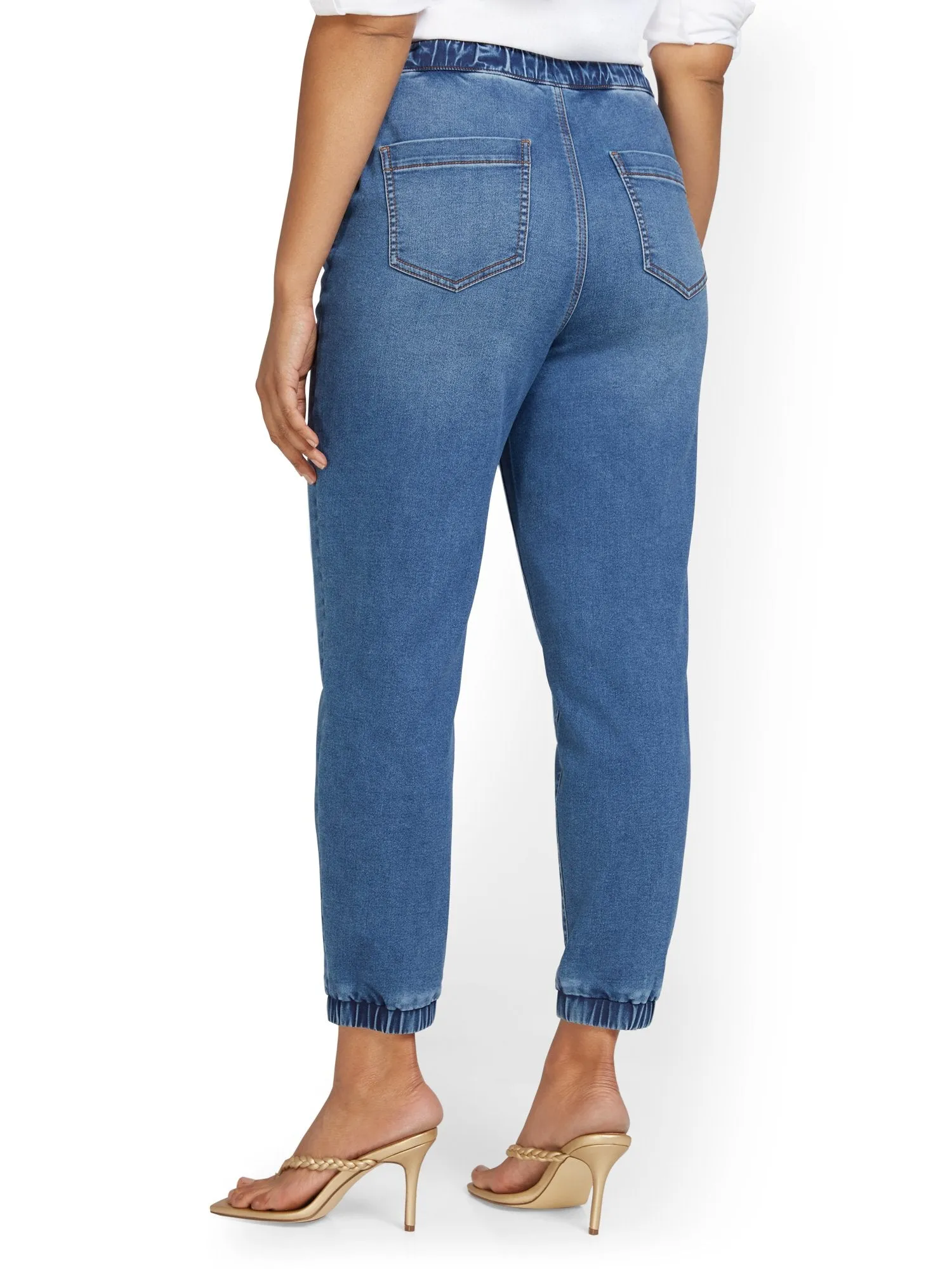 Cozy Cotton Denim Jogger Pant - Medium Wash