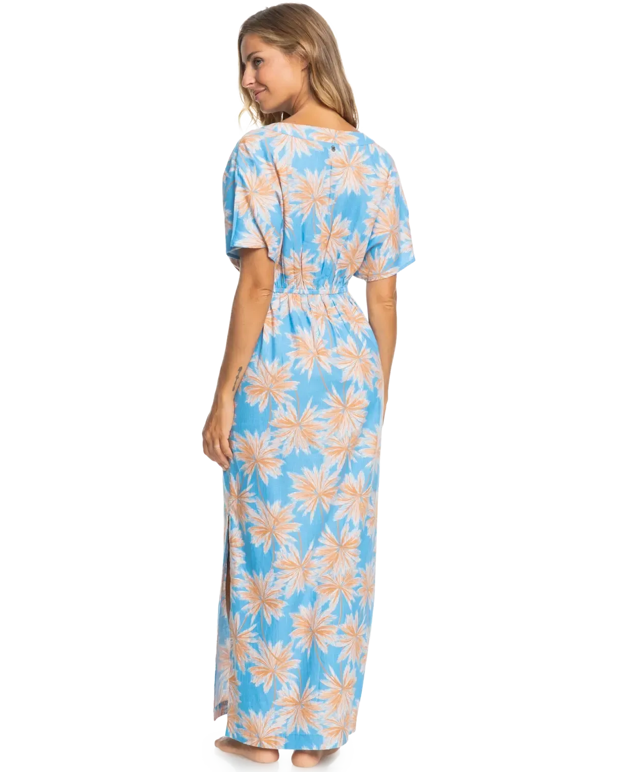 Dynamite Girl Again Dress in Azure Blue Palm Island