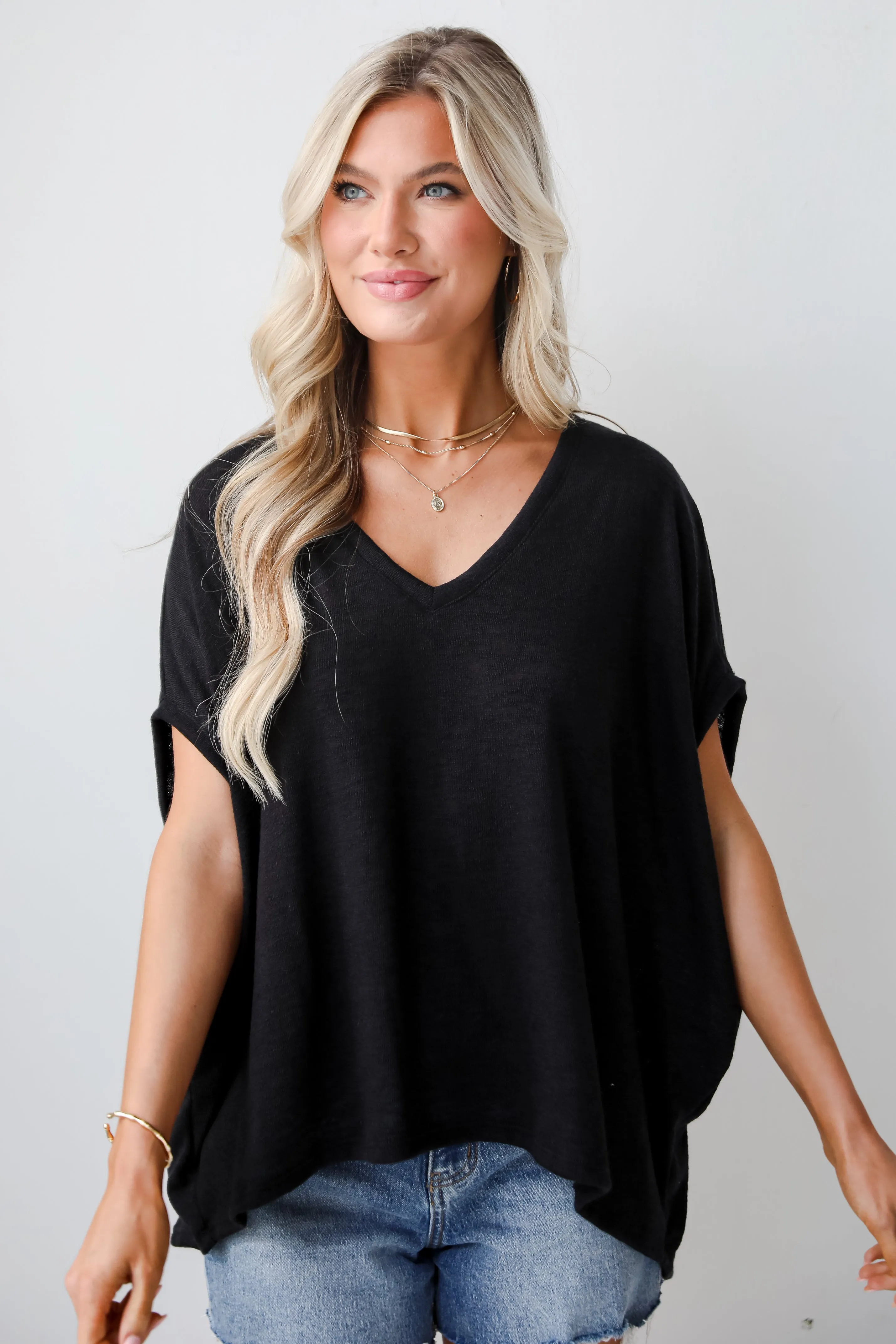 FINAL SALE - Relaxed Beauty Knit Tee - DU DEAL