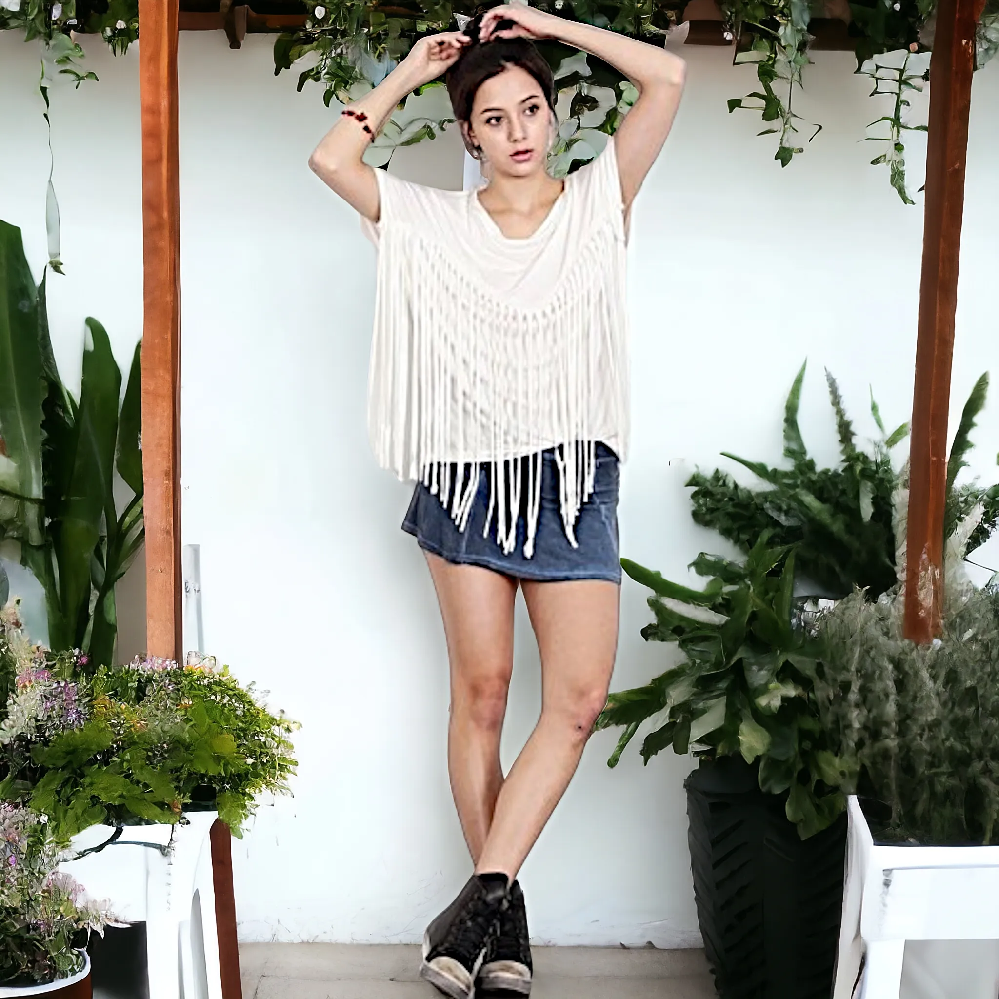 Fringed Jersey Tee