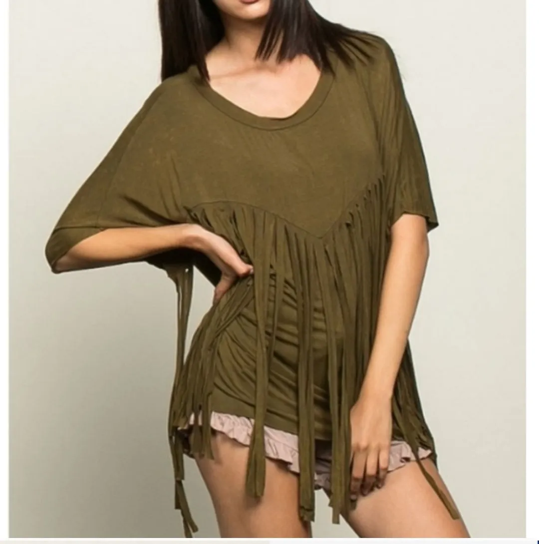 Fringed Jersey Tee