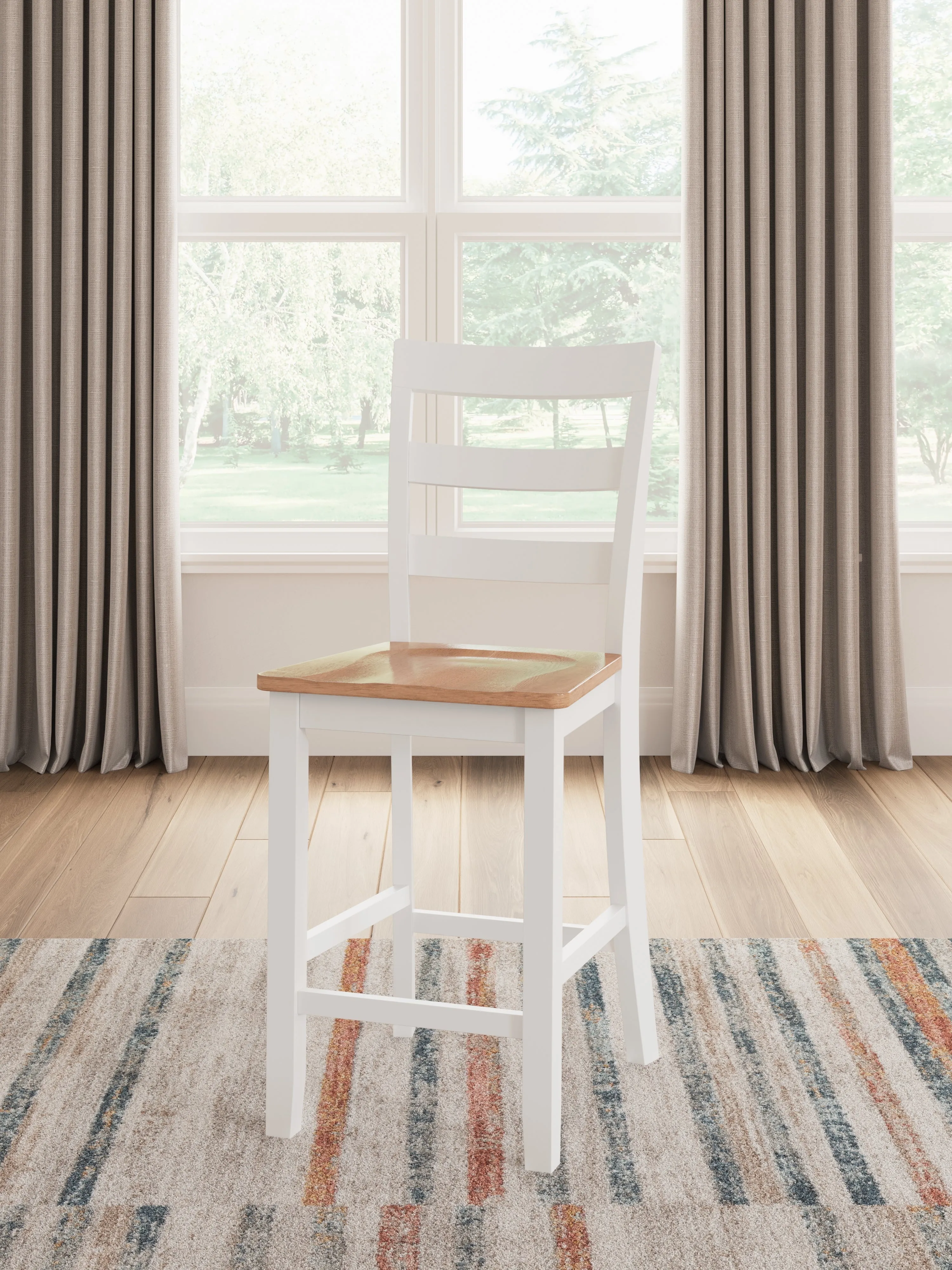 Gesthaven Counter Height Dining Table and 2 Barstools in Natural/White