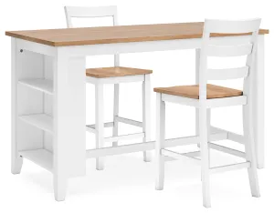 Gesthaven Counter Height Dining Table and 2 Barstools in Natural/White
