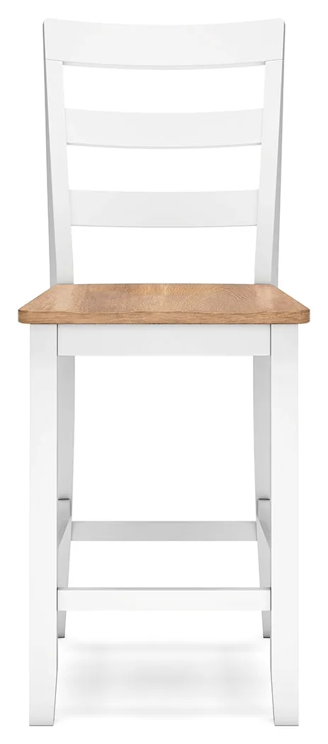 Gesthaven Counter Height Dining Table and 2 Barstools in Natural/White
