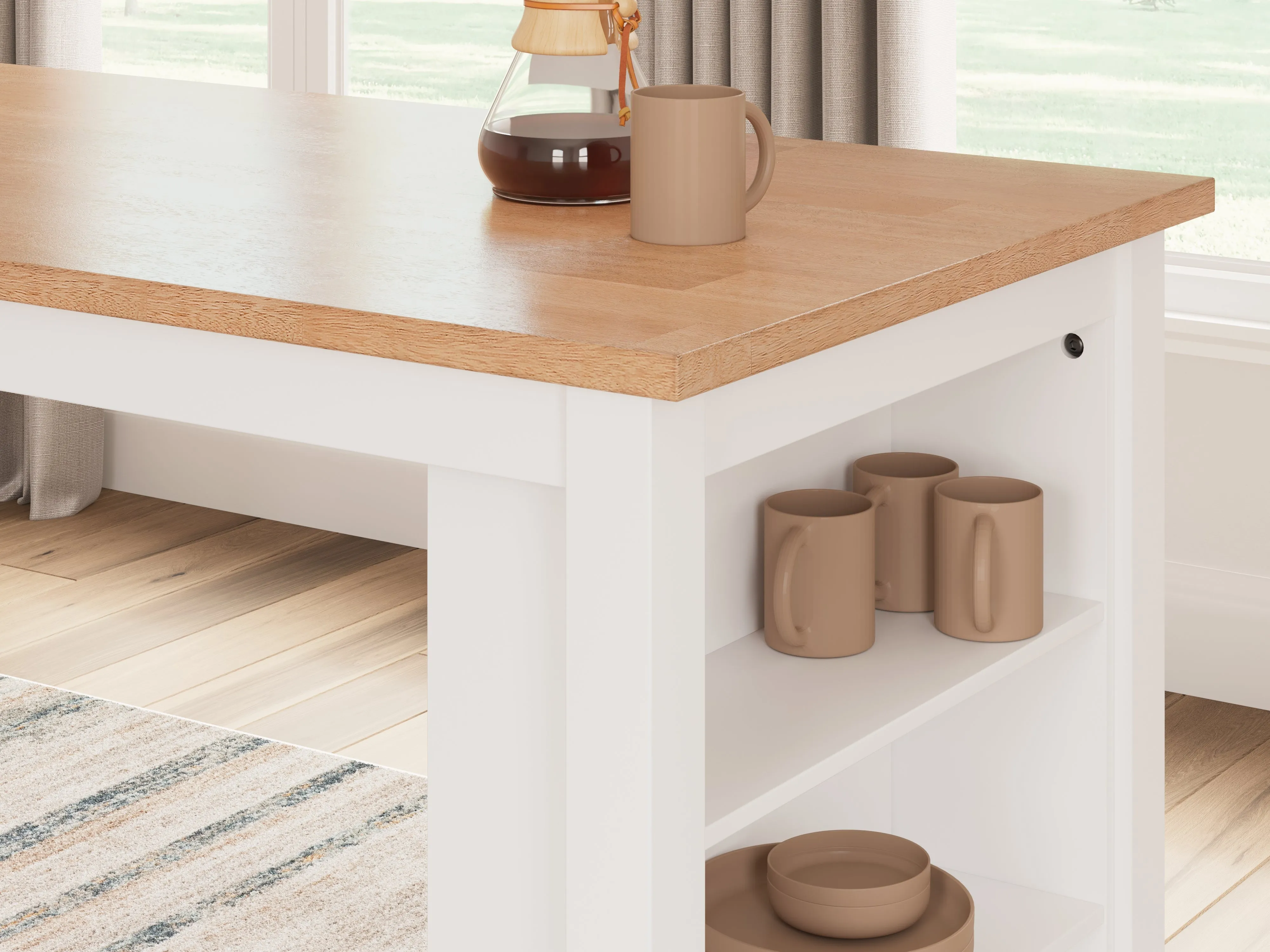 Gesthaven Counter Height Dining Table and 2 Barstools in Natural/White