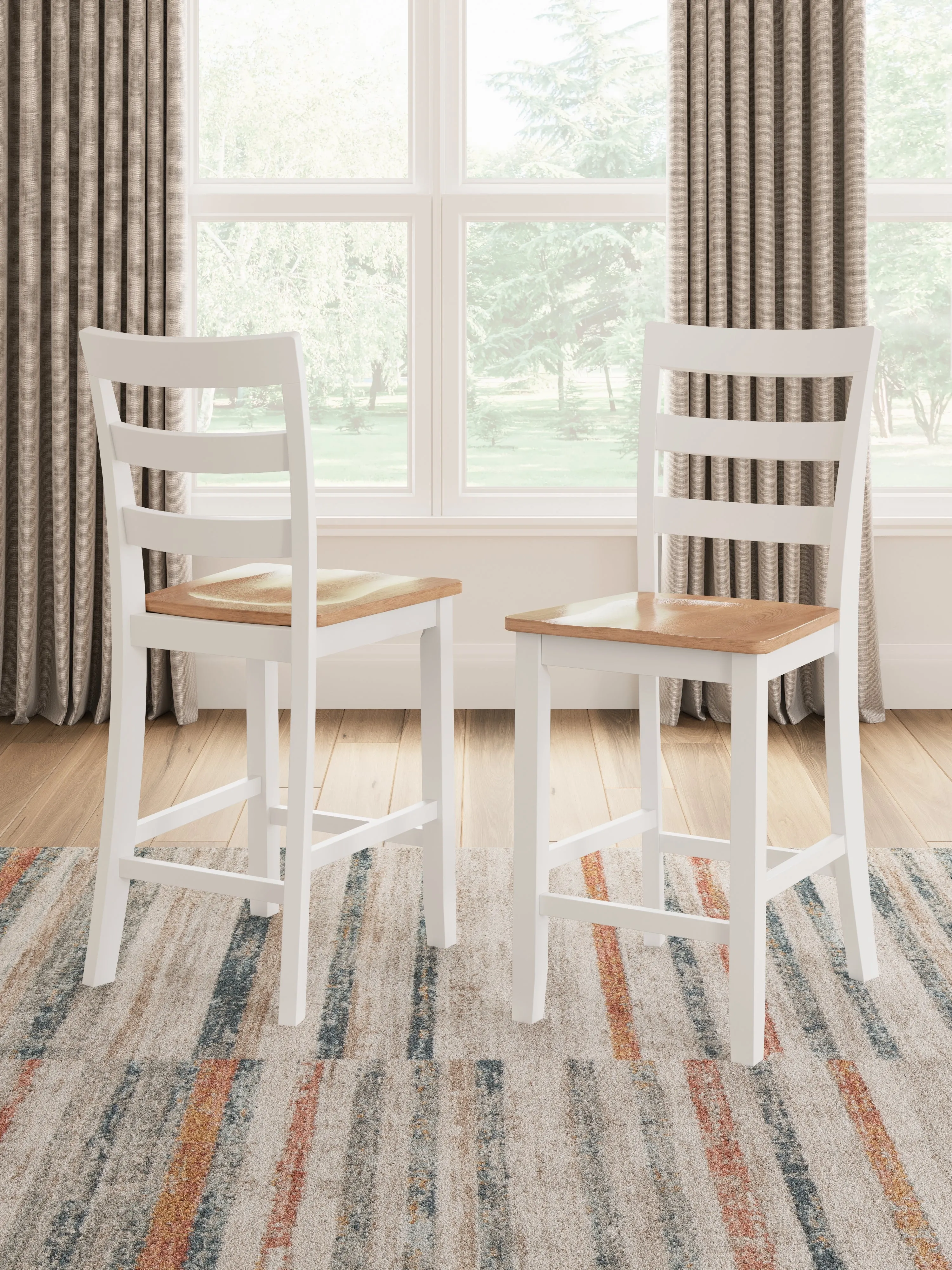 Gesthaven Counter Height Dining Table and 2 Barstools in Natural/White