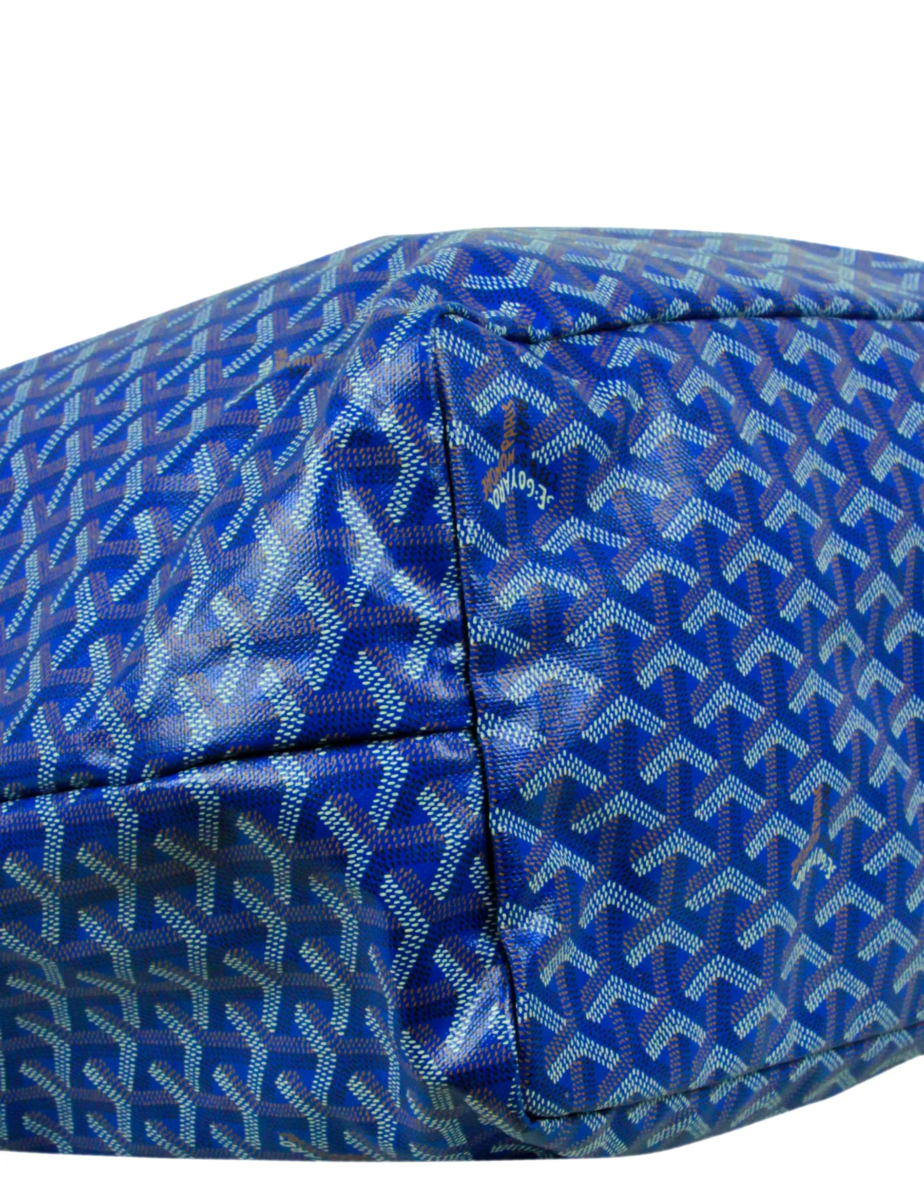 Goyard Blue Canvas Goyardine Saint Louis GM Tote Bag w/ Insert