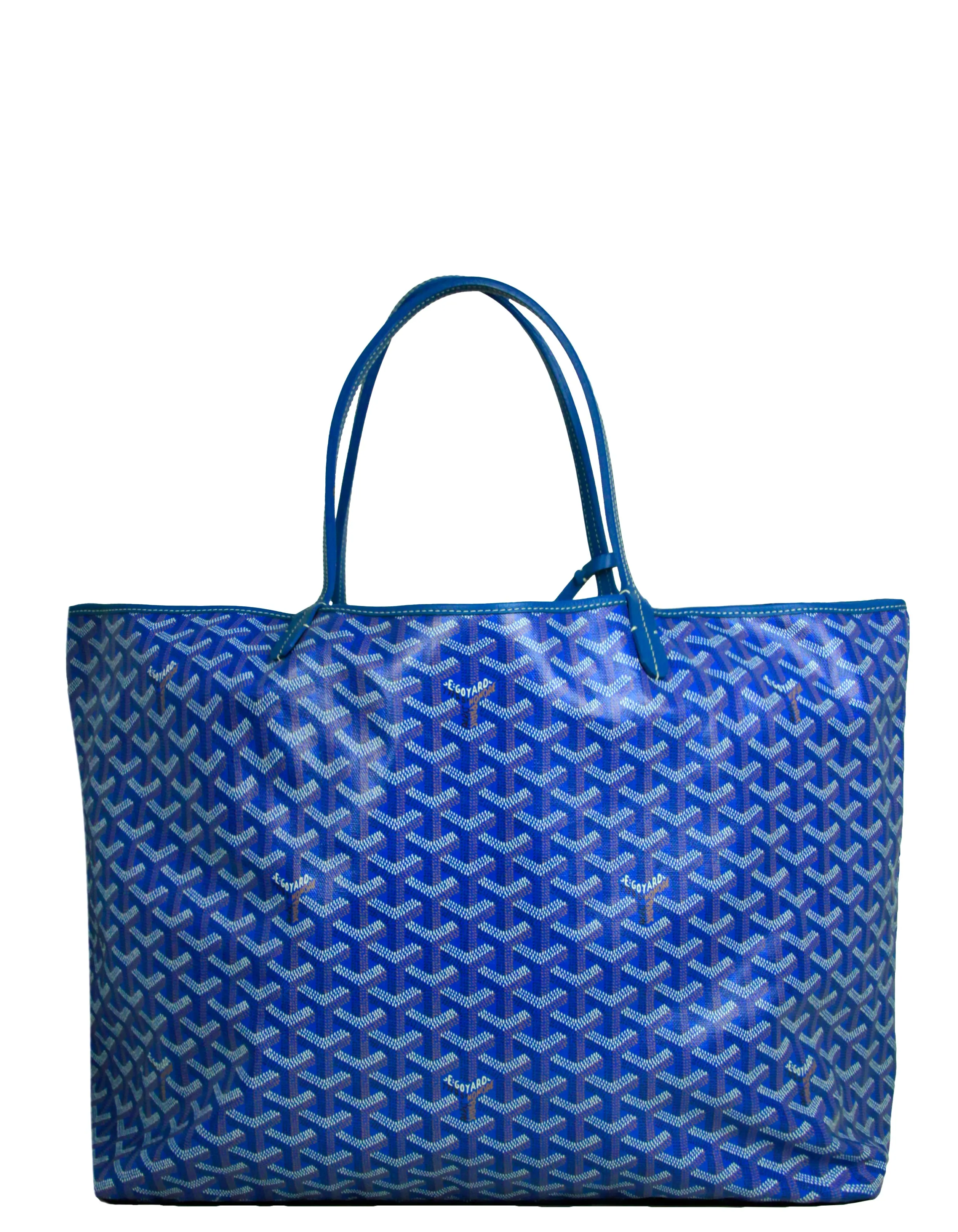 Goyard Blue Canvas Goyardine Saint Louis GM Tote Bag w/ Insert