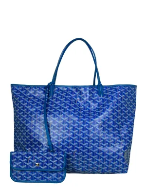 Goyard Blue Canvas Goyardine Saint Louis GM Tote Bag w/ Insert