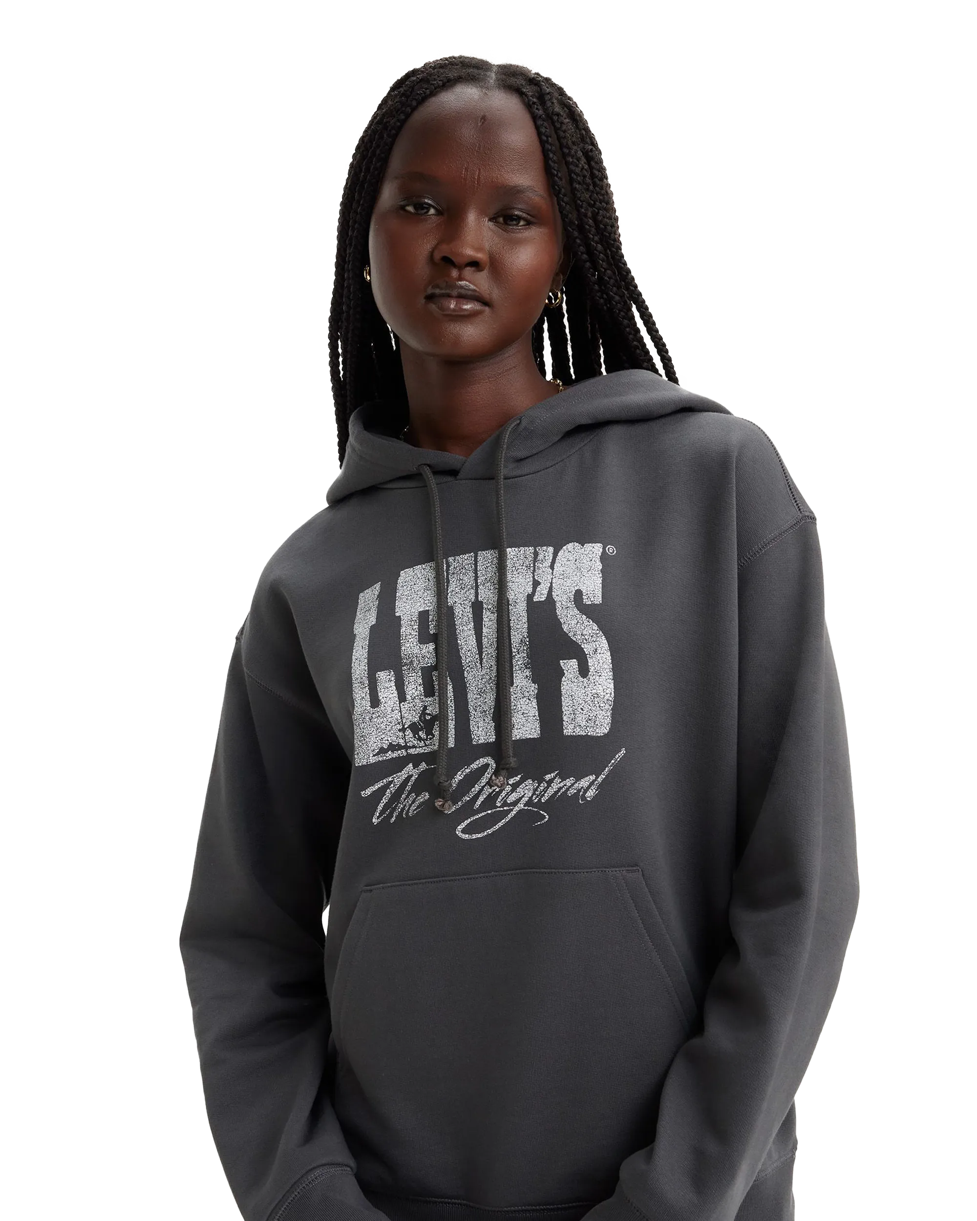 Graphic Signature Hoodie in Black Oyster