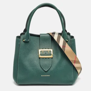 Green Leather Buckle Tote