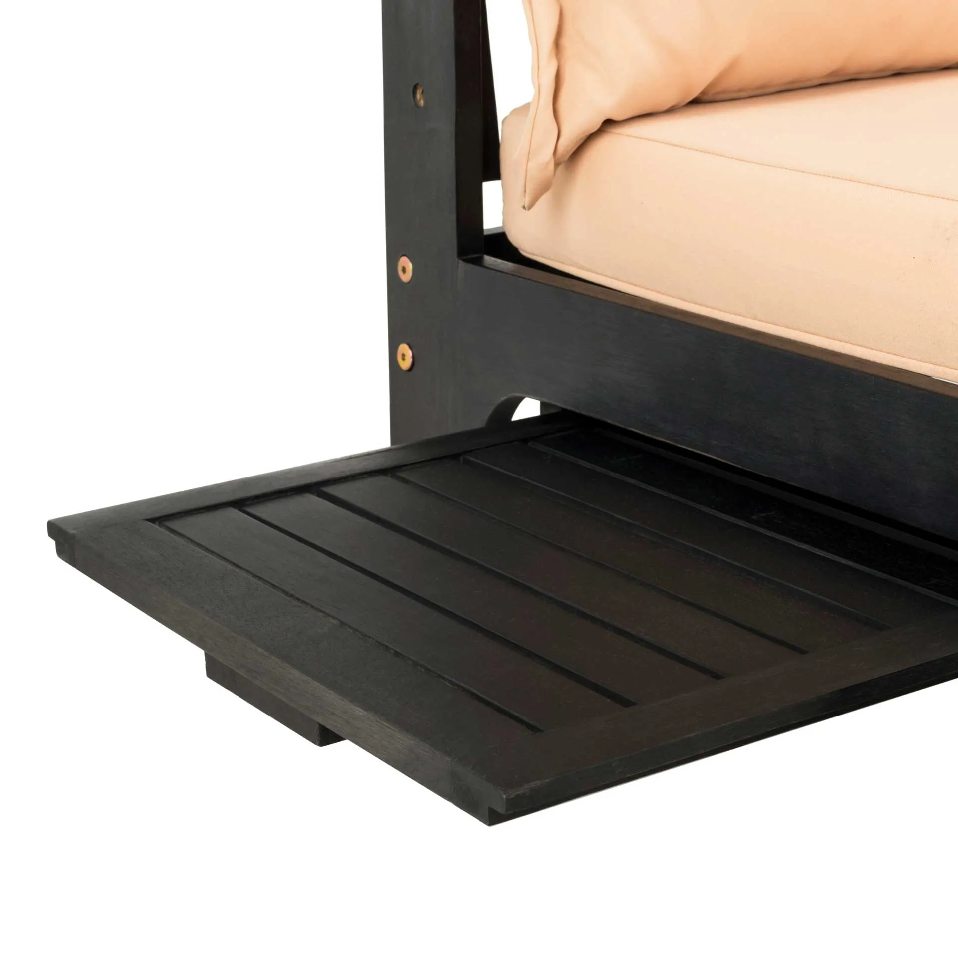 Halona Sun Lounger With Pullout Table Dark Slate Gray/Sahara Beige