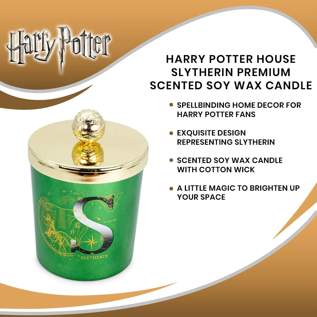 Harry Potter House Slytherin Premium Scented Soy Wax Candle