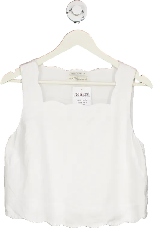 Jigsaw White Linen Sleeveless Top UK 12